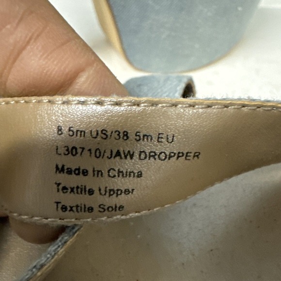 LuiChiny JAW DROPPER Light Denim Sandals Platforms women’s size 8.5 Chunky Heels - Picture 6 of 6